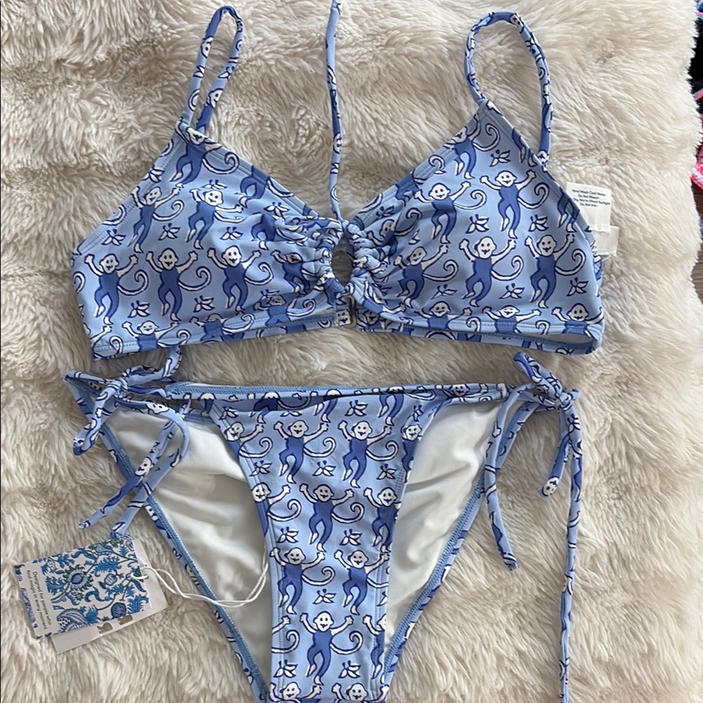 Roller Rabbit Blue and White Bikini Set